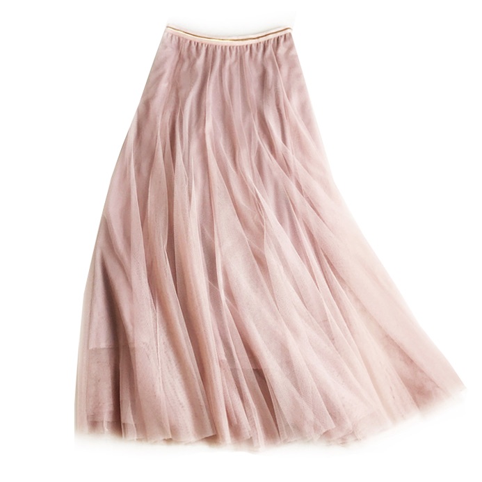 Pink Tulle Layer Midi Skirt - Small