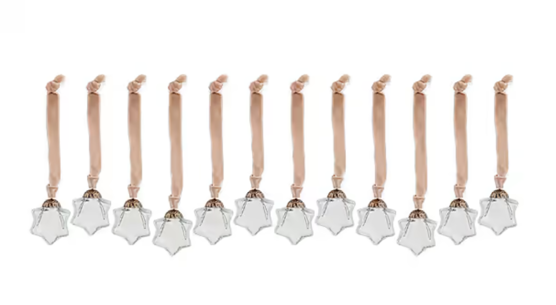 Nkuku Sardi Star Baubles - Set of 12 Clear