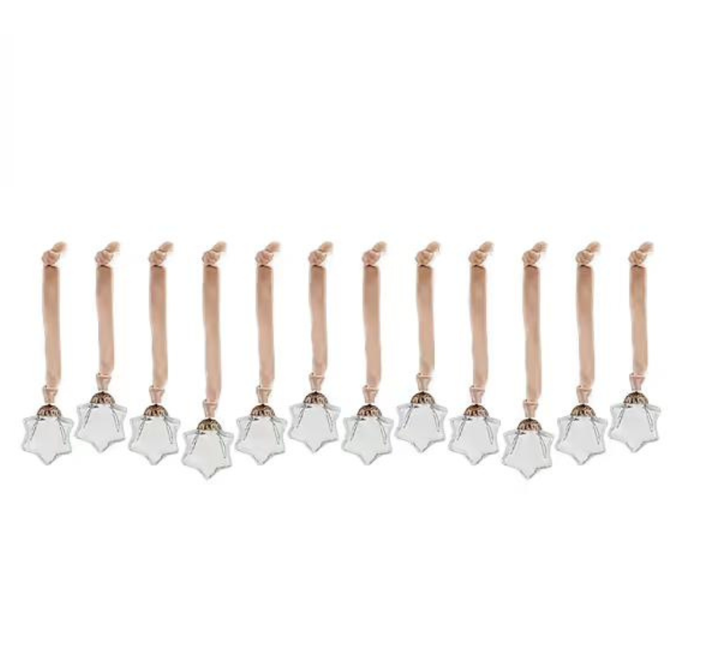 Nkuku Sardi Star Baubles - Set of 12 Clear