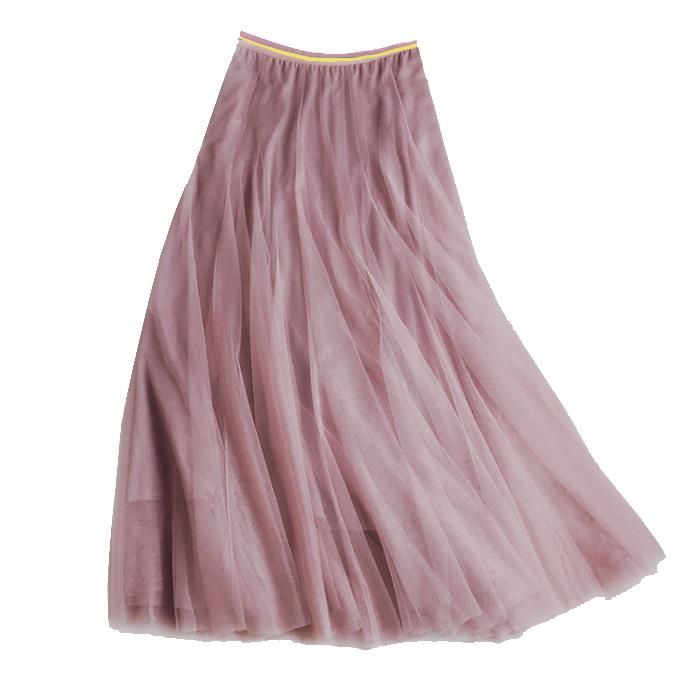 Mauve Tulle Layer Midi Skirt - Small