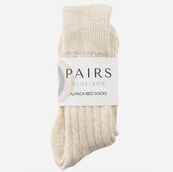 Pairs Scotland Ultra Soft Alpaca Bed Socks - Cream