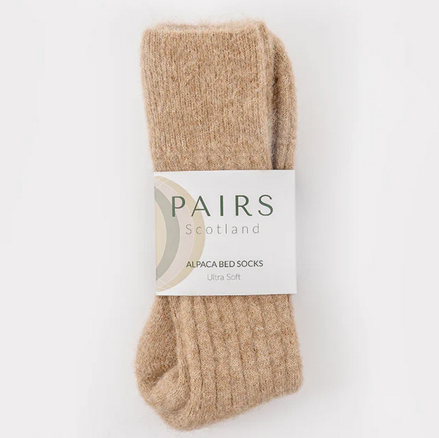Pairs Scotland Ultra Soft Alpaca Bed Socks - Fawn