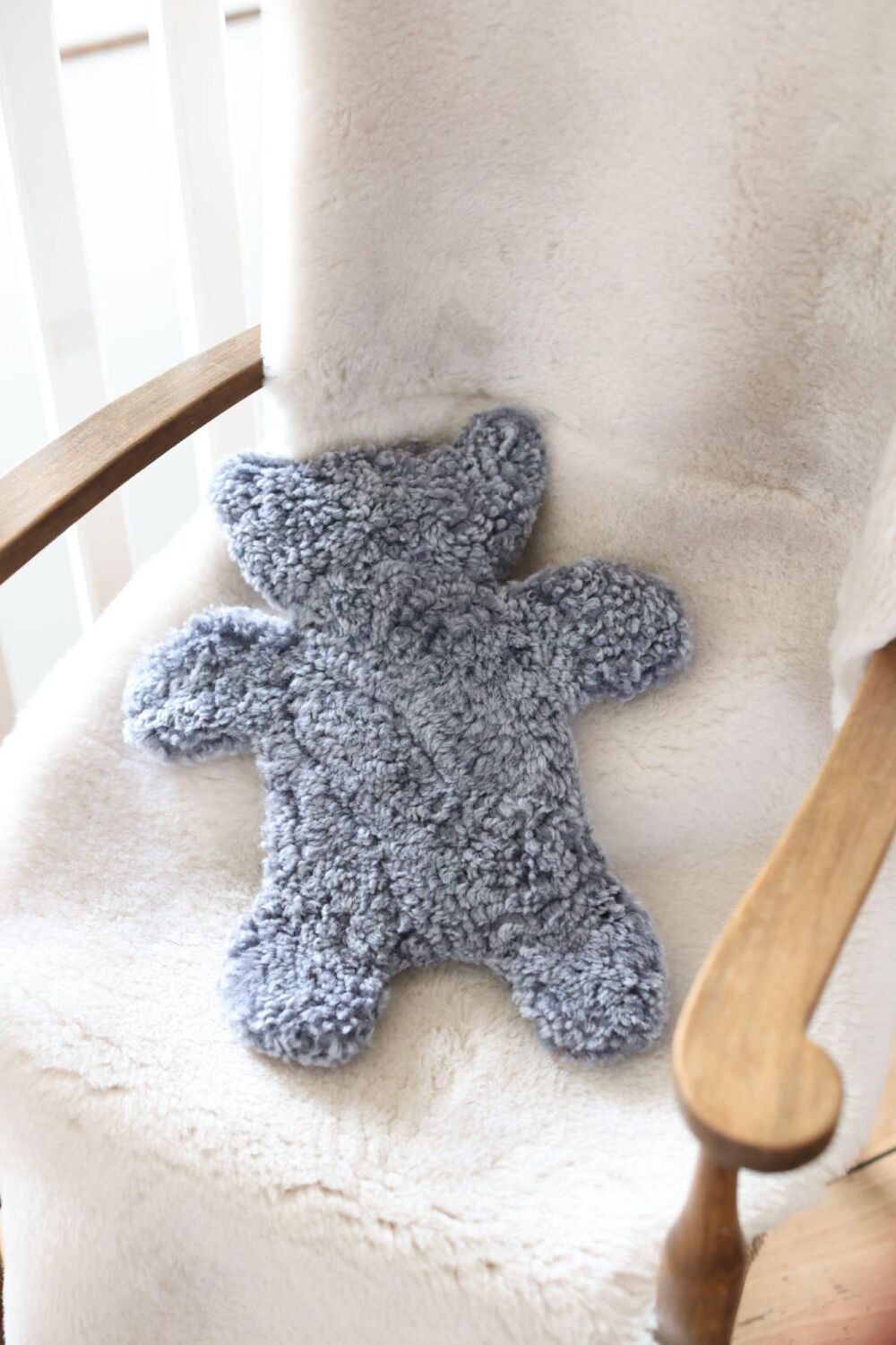 Flat Eric Teddy Hot Water Bottle - Swedish Silver Grey