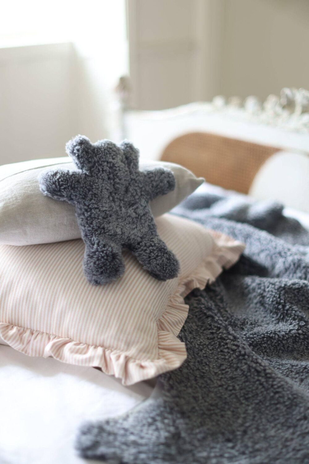 Flat Eric Junior Teddy Hot Water Bottle - Silver Grey 0.2L