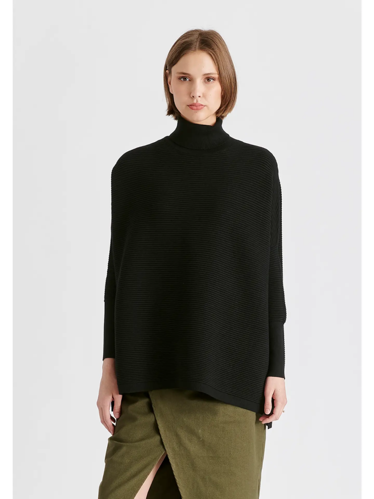Paisie Ribbed Turtleneck Jumper - Black L/XL