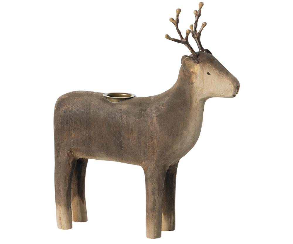 Maileg Wooden Candle Holder Reindeer - Large