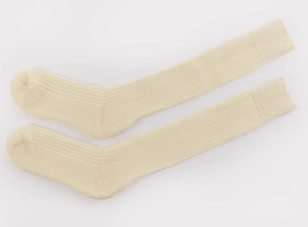 Pairs Scotland Wool Knee High Socks - Cream
