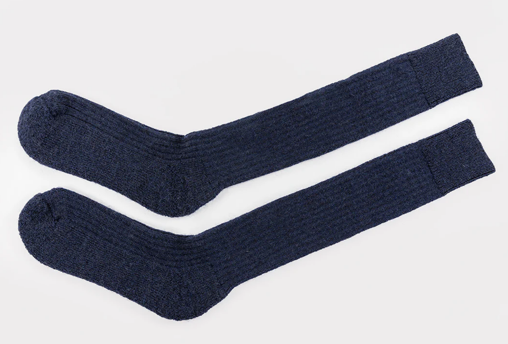 Pairs Scotland Wool Knee High Socks - Navy Blue