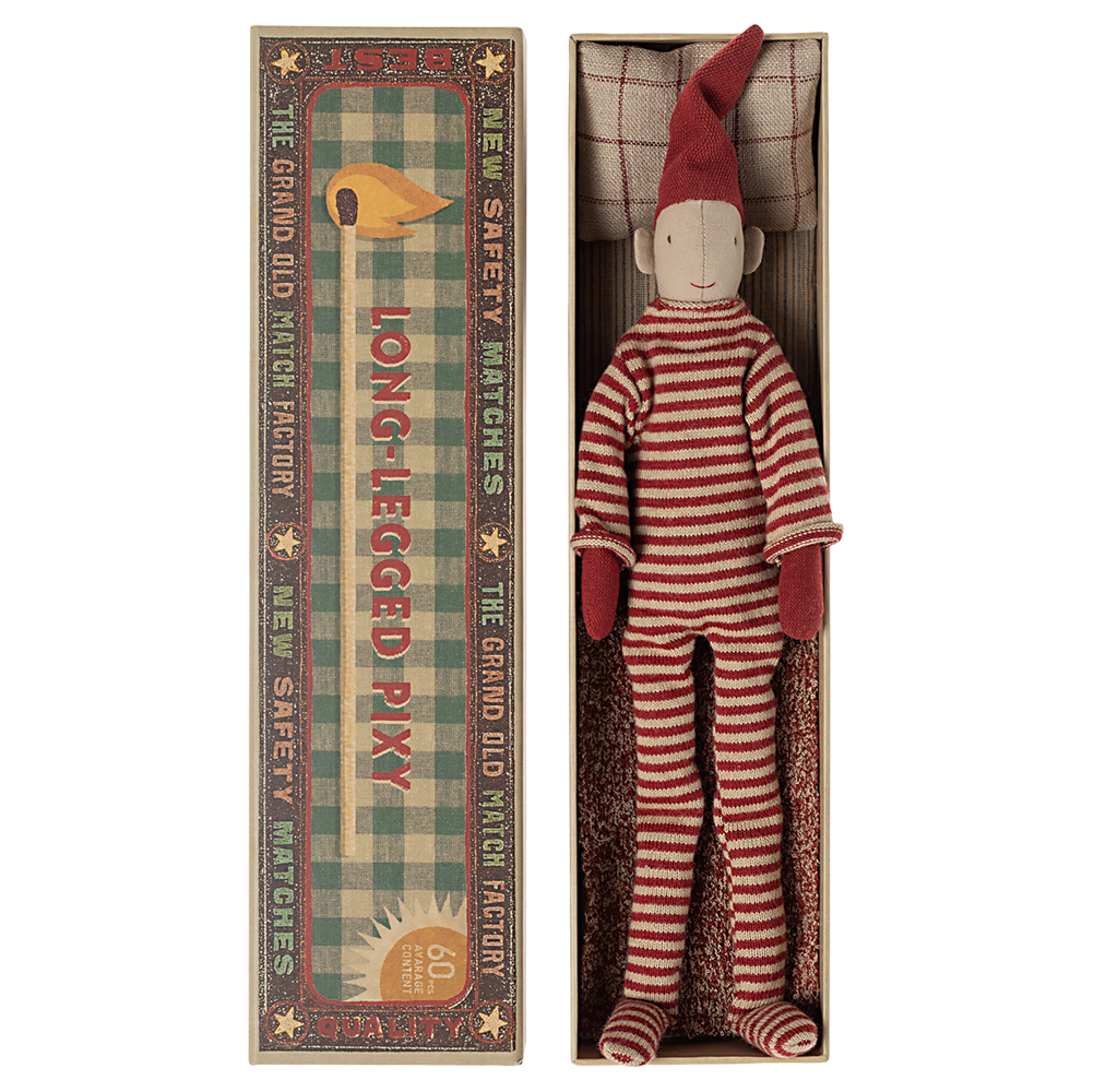 Maileg Long Legged Pixy in a Long Matchbox