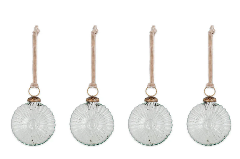 Nkuku Sundara Clear Baubles - Set of 4