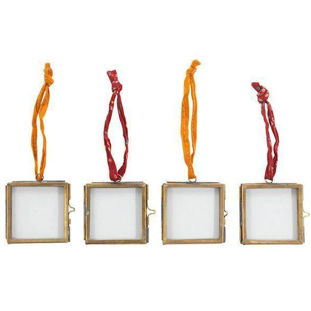 Nkuku Kiko Tiny Brass Frame Decorations - Set of 4