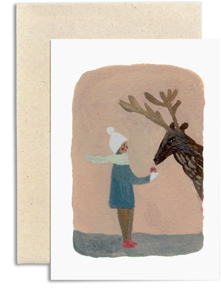 Gemma Koomen Greeting Card - Apple For Reindeer