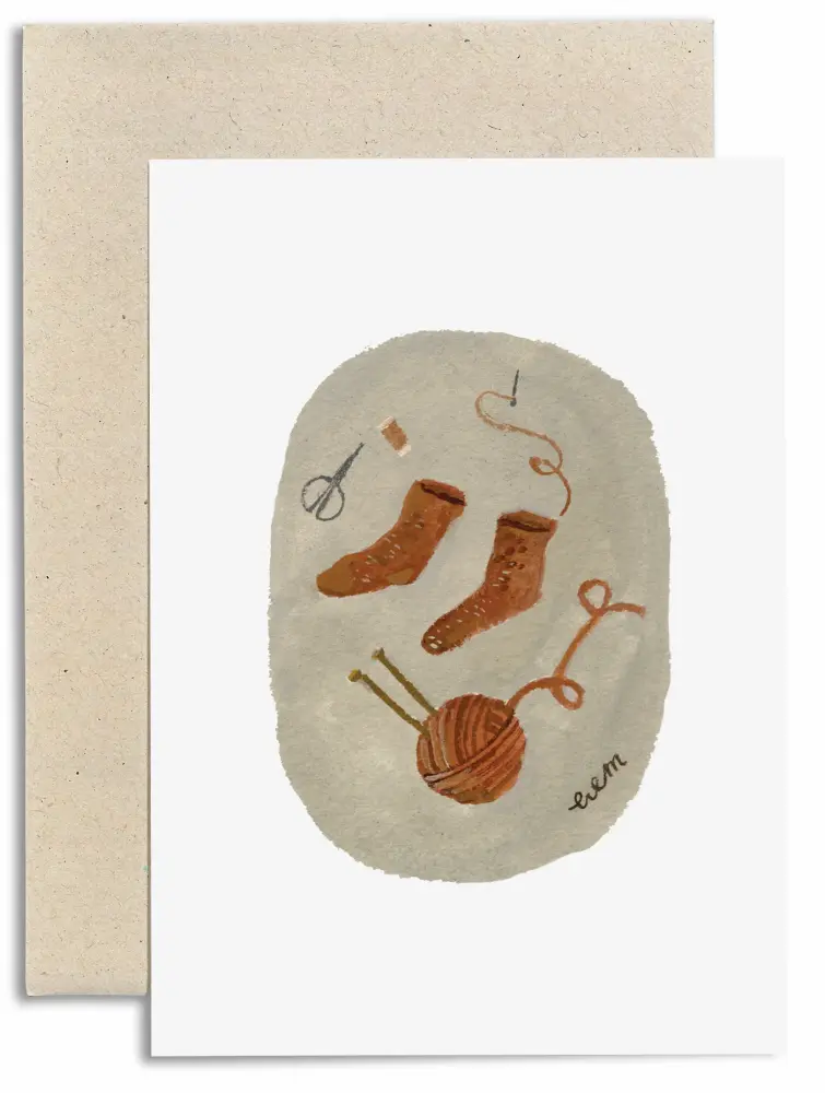 Gemma Koomen Greeting Card - Warm Socks