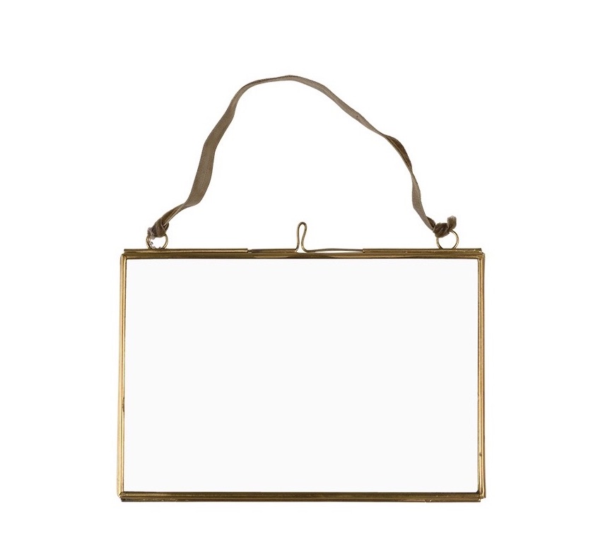 Brass and Glass Landscape Hanging Picture Frame - 15 x 10cm
