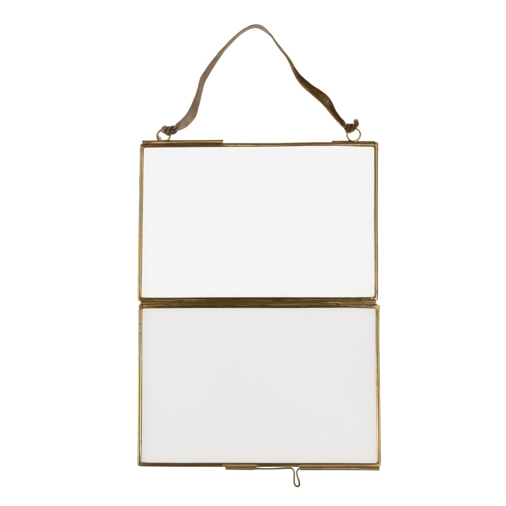 Brass and Glass Landscape Hanging Picture Frame - 15 x 10cm