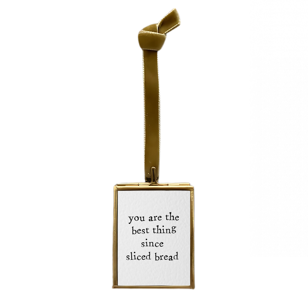 Brass Framed Quote Velvet Ribbon - "you are the best thing since sliced bread."