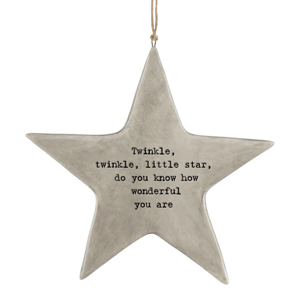 East Of India Rustic Hanging Star - Twinkle, Twinkle, Little Star