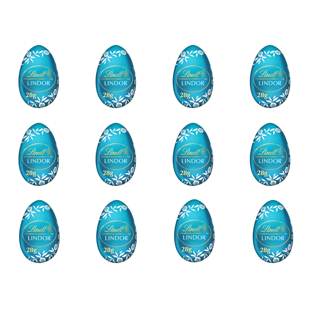 12 x Lindt LINDOR Salted Caramel Truffle Filled Eggs - 28g