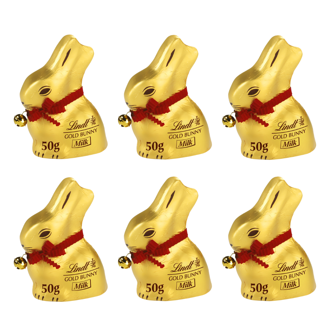 6 x Lindt Milk Chocolate Gold Bunny - 50g