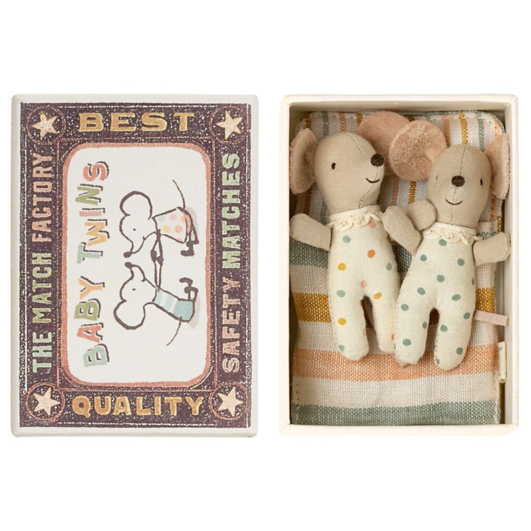 Maileg Baby Twins Mice  in Matchbox