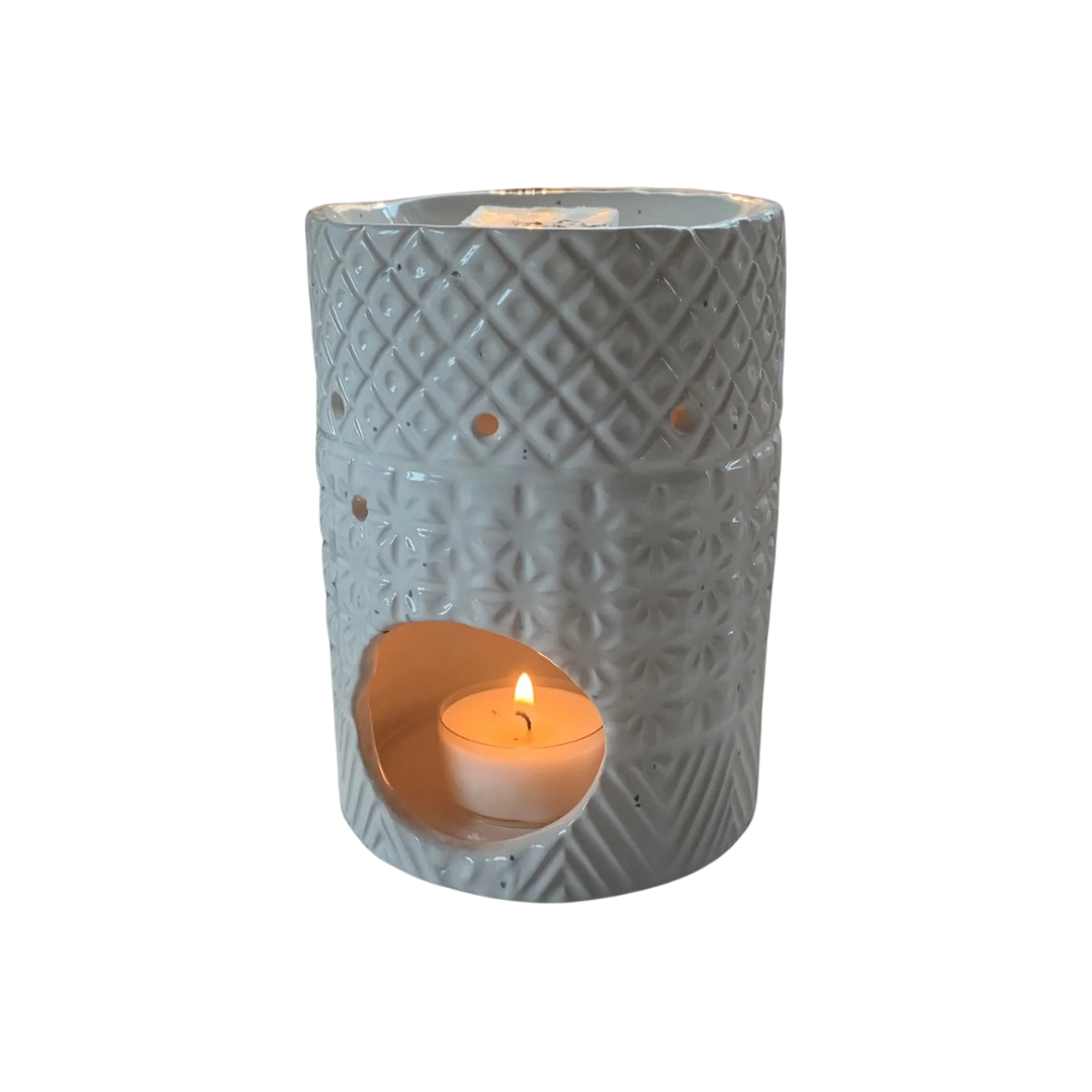 Ceramic Embossed Wax Oil Burner - Design B