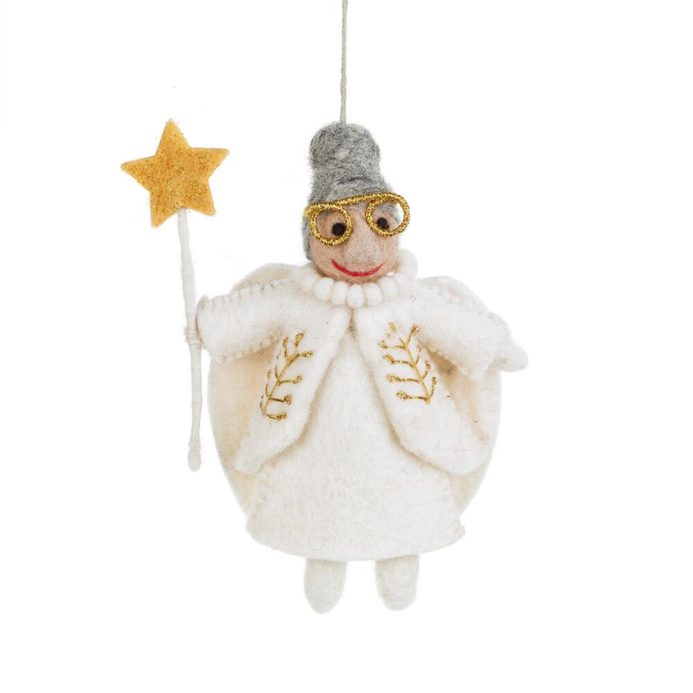 Felt Fairy Godmother Hanging Decoration