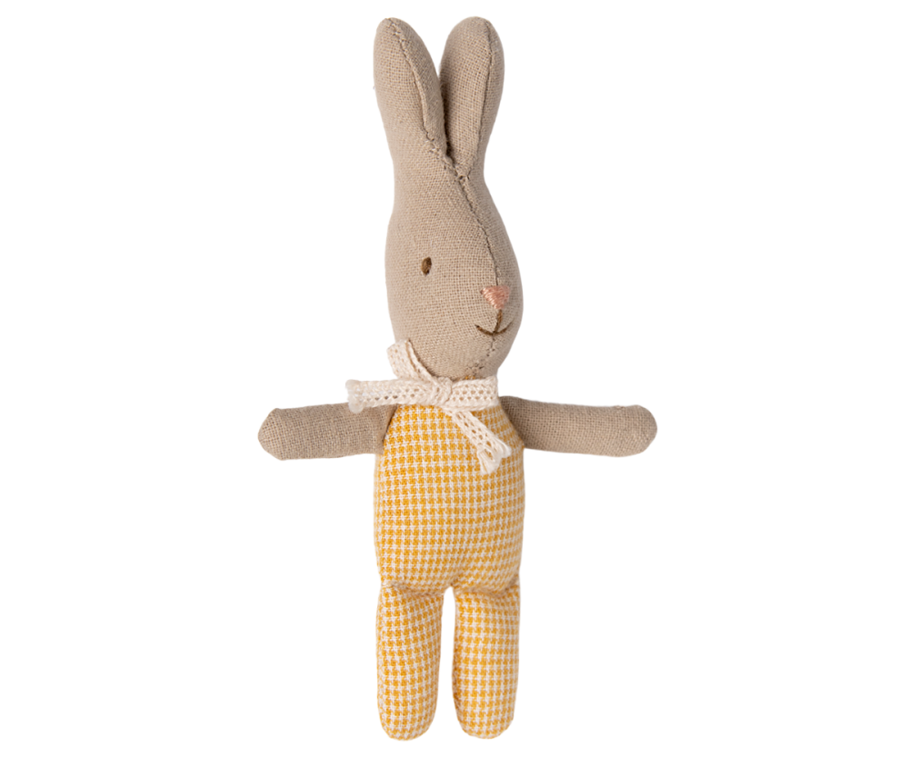 Maileg Rabbit, My - Yellow Check