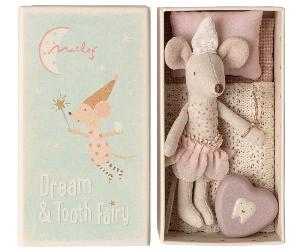 Maileg Little Sister Tooth Fairy Mouse in Matchbox