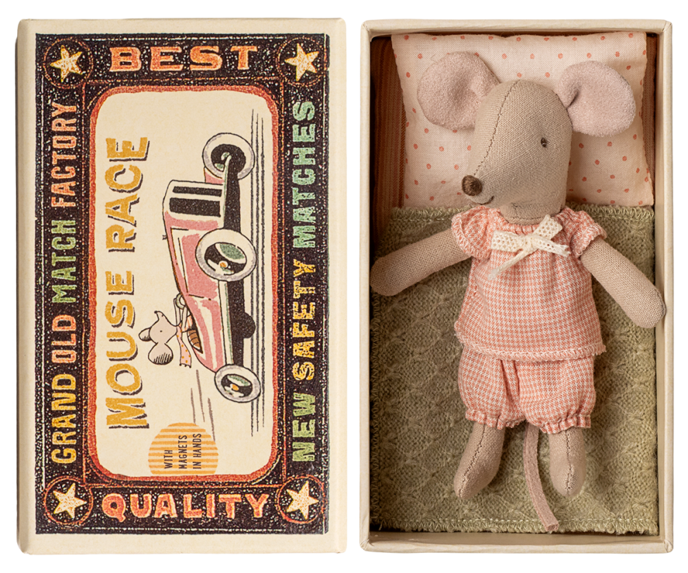Maileg Little Sister Mouse in Matchbox