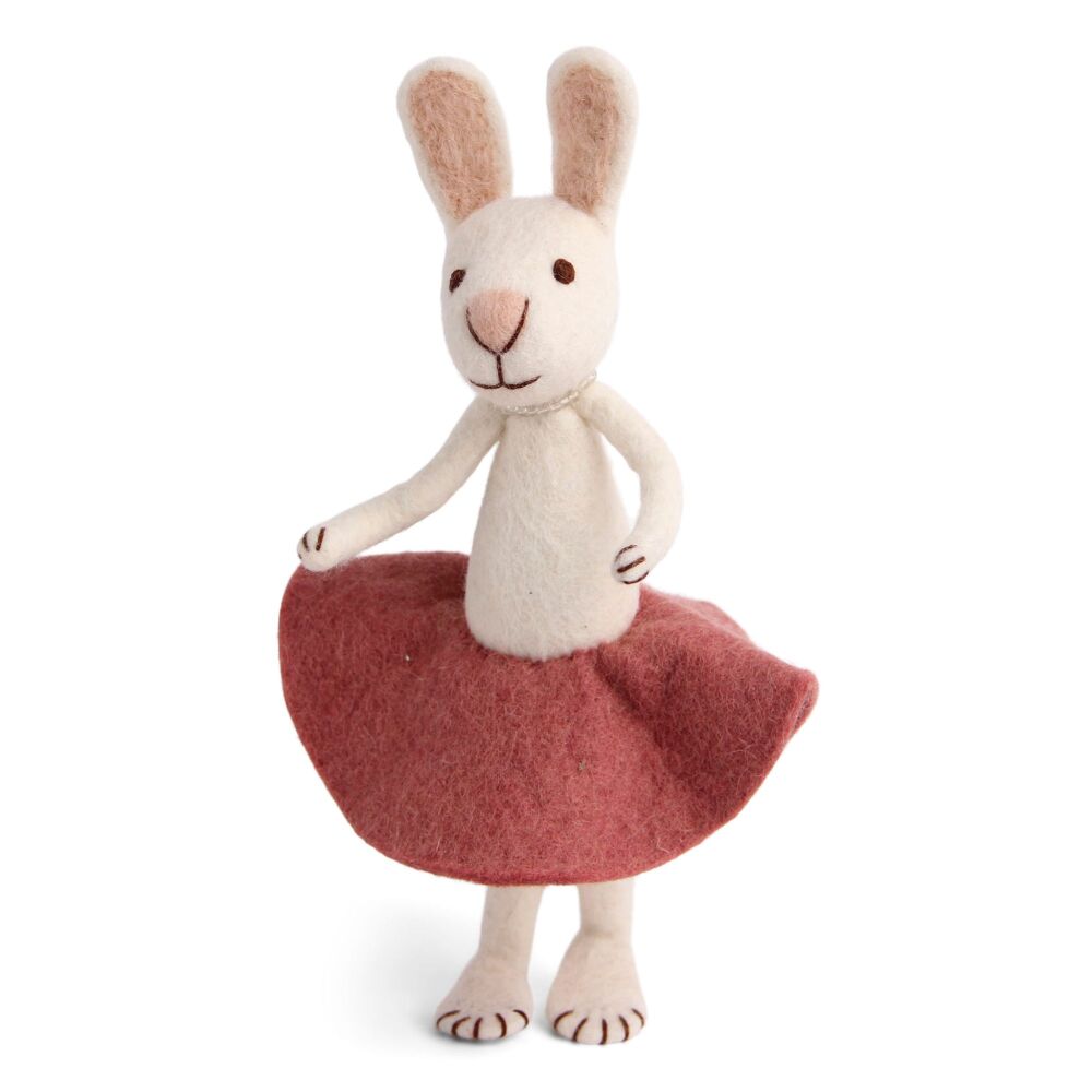 Gry & Sif Extra Large White Bunny - Rose Skirt