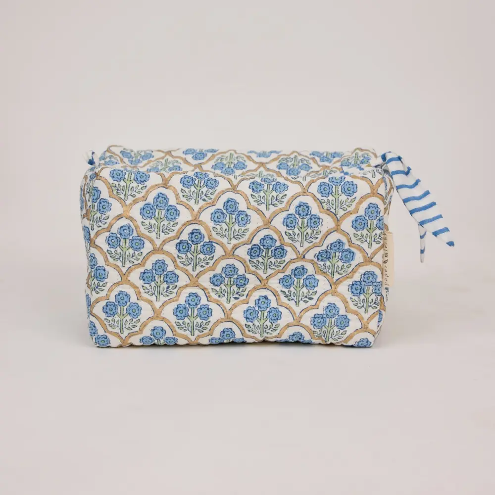 Organic Cotton Toiletry Bag Trellis - Large