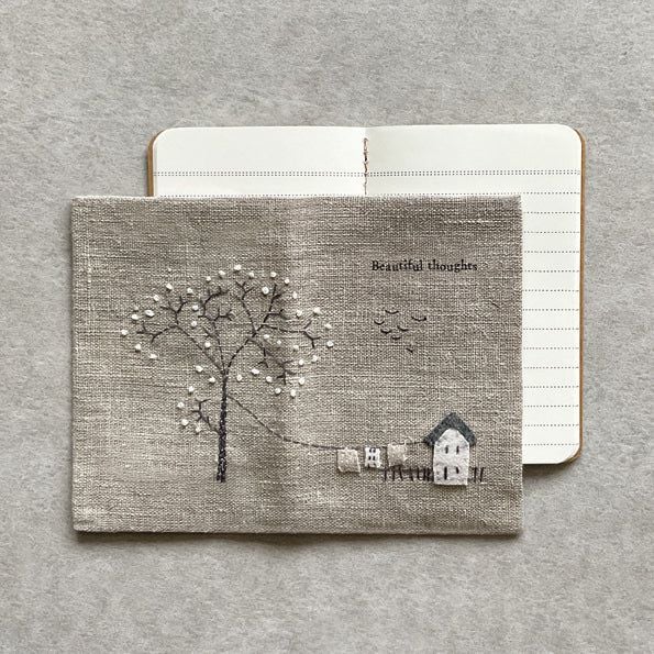 Linen Notebook Cover With 3 Notebooks - A6 Beautiful Thoughts