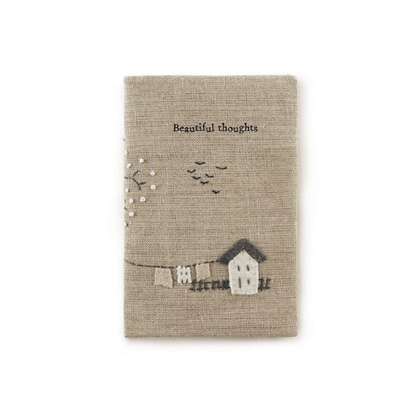 Linen Notebook Cover With 3 Notebooks - A6 Beautiful Thoughts