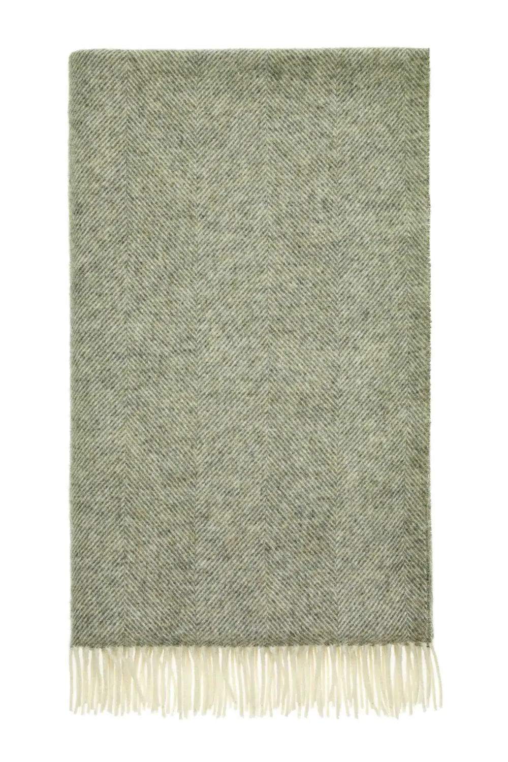 Bronte by Moon Herringbone Pure Wool Throw - Vintage Grey