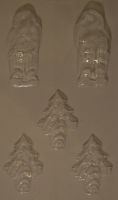 Santa Chocolate Mould with 3 Chocolate Christmas Tree Moulds