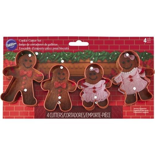 Wilton Set of 4 Metal Gingerbread Mantle Cookie Cutters