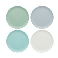 KitchenCraft Colourworks Classics Set of 4 Salad/ Snack Melamine Plates