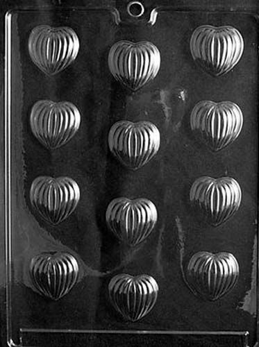 Grooved Small Hearts Chocolate Mould