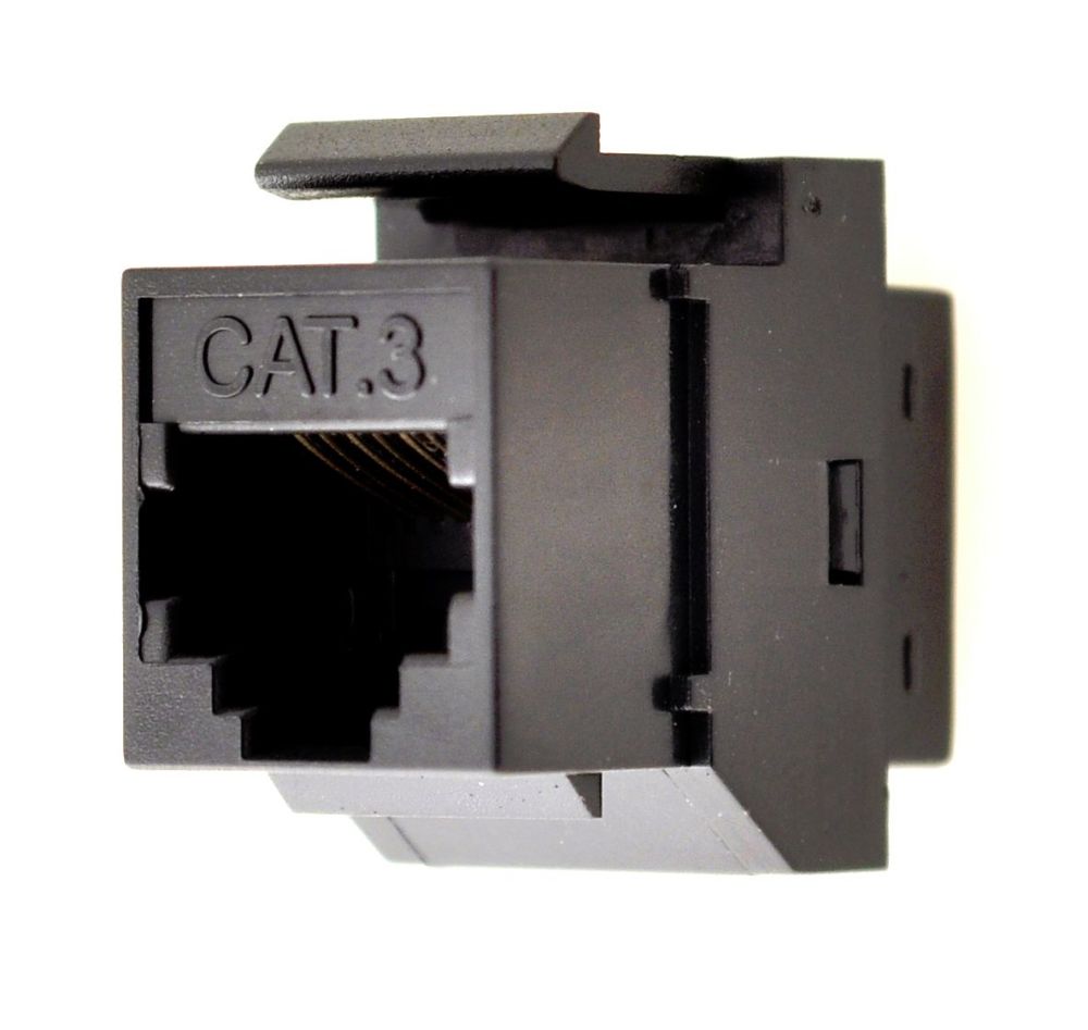 Keystone Jack Data Cat3 #KM-Cat3-FF-Black