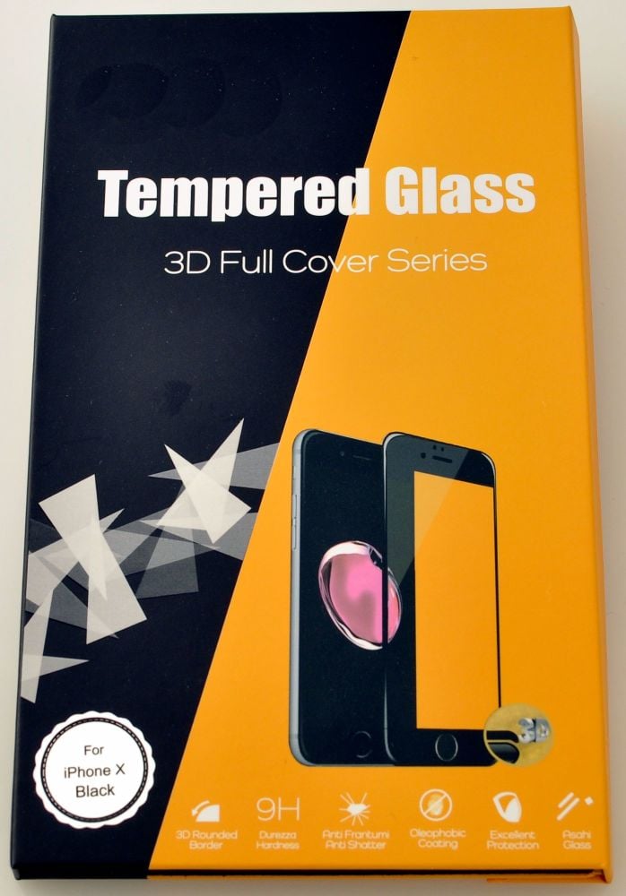 for iPhone X High Quality Tempered Glass Cover #TGC-3D-X