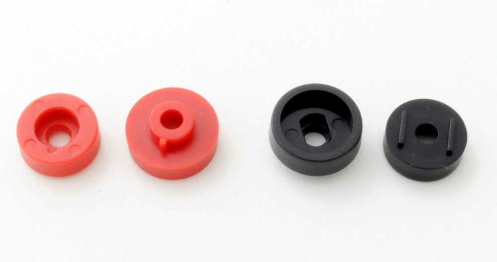 Insulators for binding posts. 1 pair (1 red, 1 black) # BP-INS-AM-PR