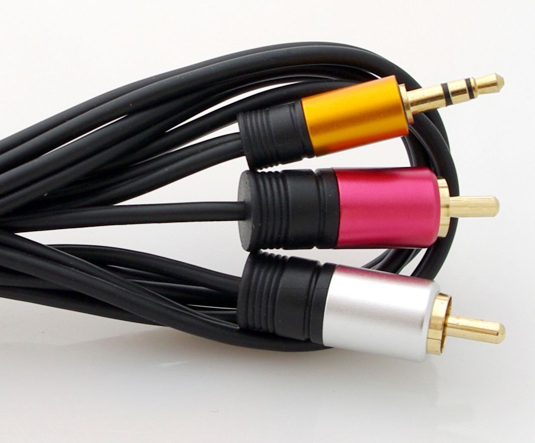 Mini-stereo to  2 RCAs cable 5 ft (1.5m)