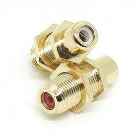 RCA to Coax adapter, 1 pair.