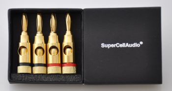 Gold Plated Color Coded Banana Plugs set of 2. #400.005-4