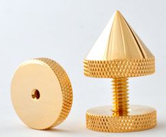 Gold plated Sound Isolation cone with floor saver and double sided self adhesive pad #FSB-2-G-1420-1