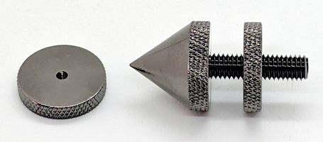 Metric M-6 Isolation Cones / Floor Spikes,  GLOSSY black.
