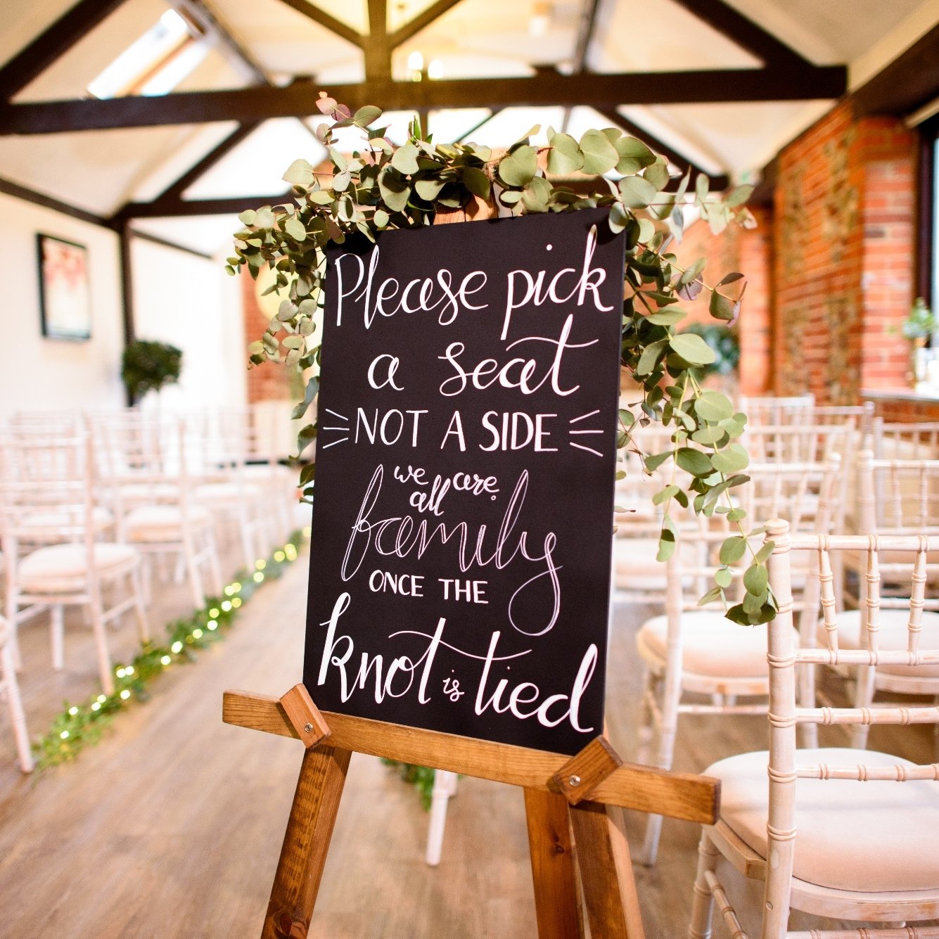 Chalkboard ceremony sign