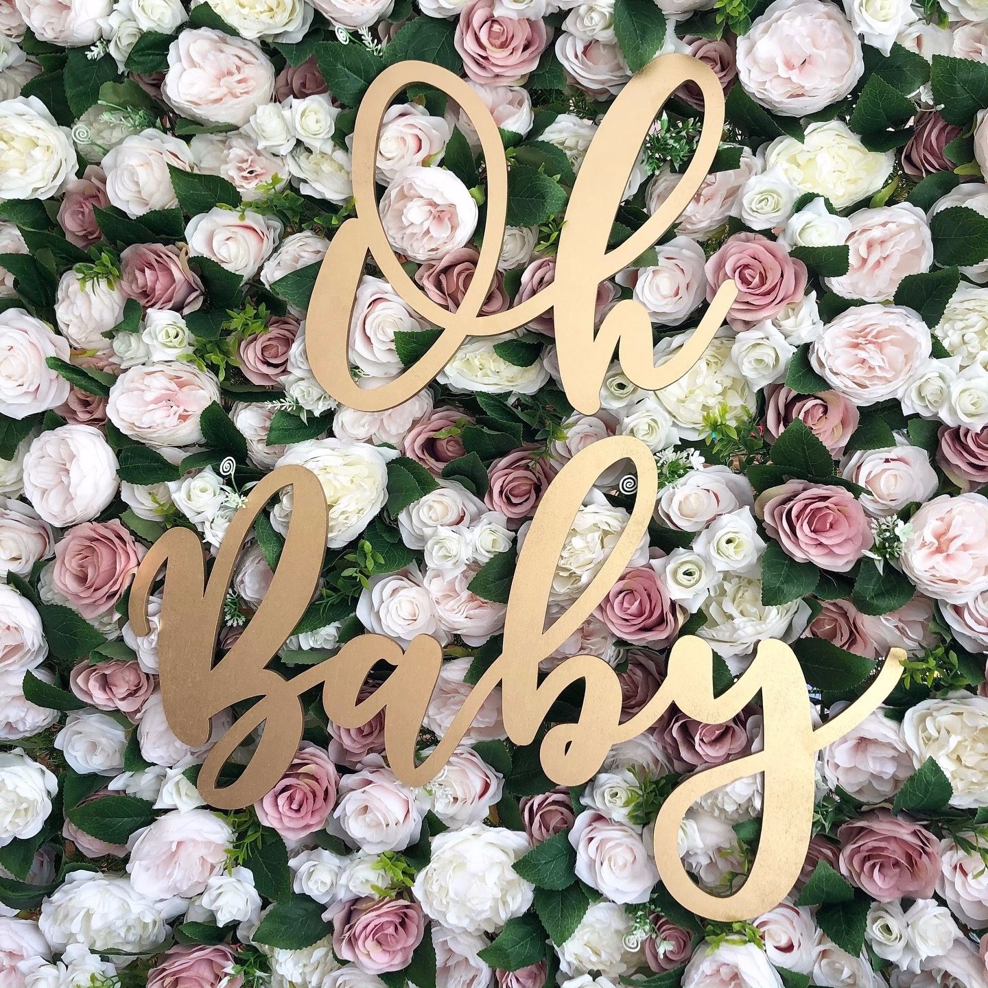 Flower wall sign for baby shower