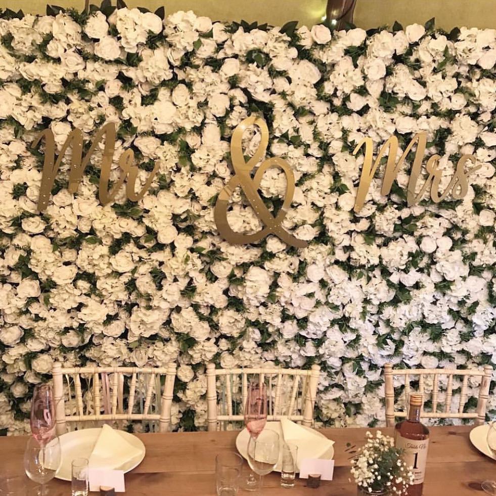 Top table backdrop lettering