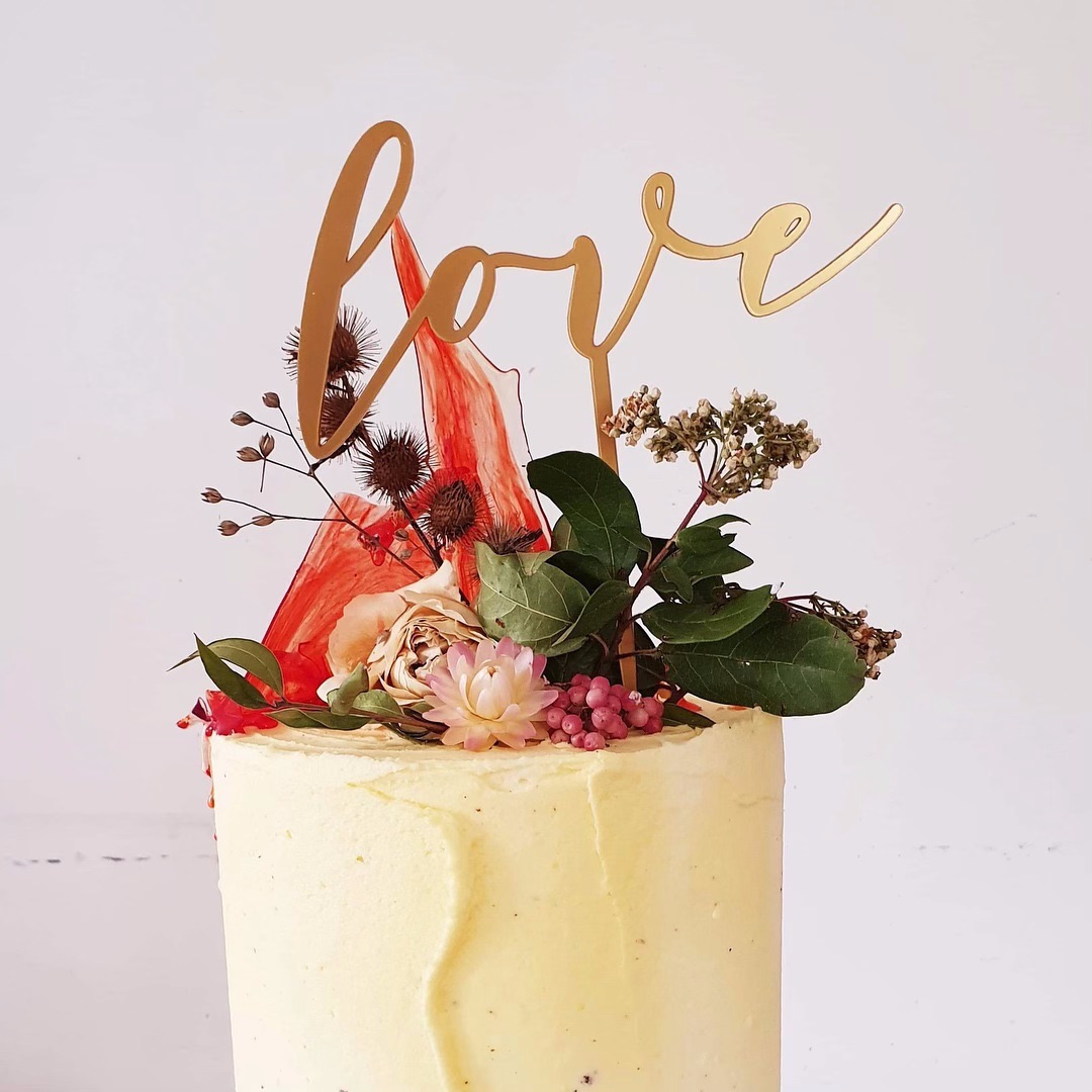 Acrylic love cake topper
